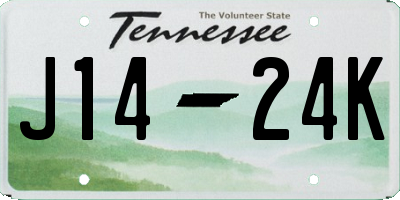 TN license plate J1424K