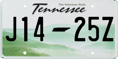 TN license plate J1425Z