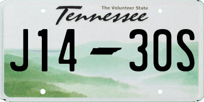 TN license plate J1430S