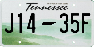 TN license plate J1435F