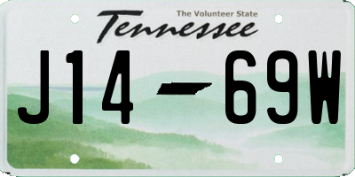 TN license plate J1469W