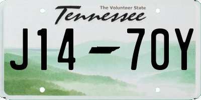 TN license plate J1470Y