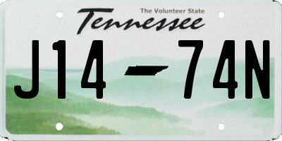 TN license plate J1474N