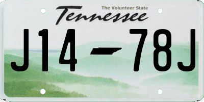 TN license plate J1478J