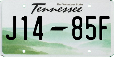 TN license plate J1485F