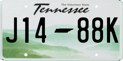 TN license plate J1488K