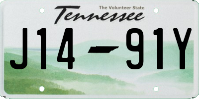 TN license plate J1491Y