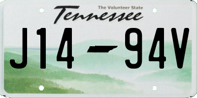 TN license plate J1494V