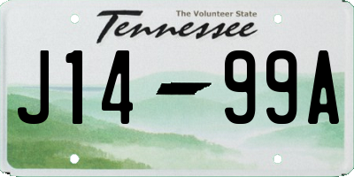 TN license plate J1499A