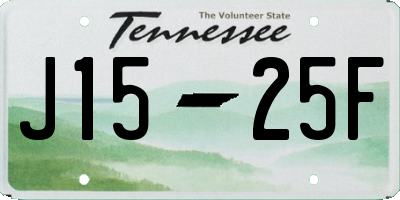 TN license plate J1525F