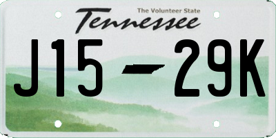 TN license plate J1529K