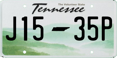 TN license plate J1535P