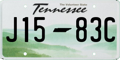 TN license plate J1583C