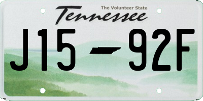 TN license plate J1592F