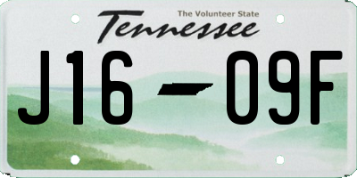 TN license plate J1609F