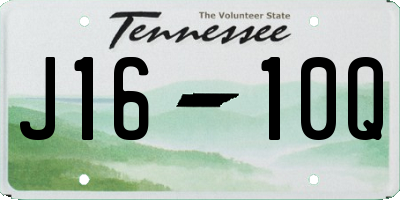TN license plate J1610Q