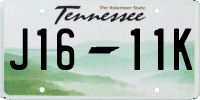 TN license plate J1611K