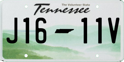 TN license plate J1611V