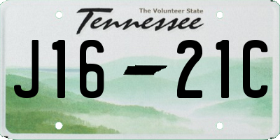 TN license plate J1621C