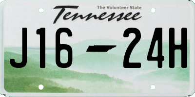 TN license plate J1624H