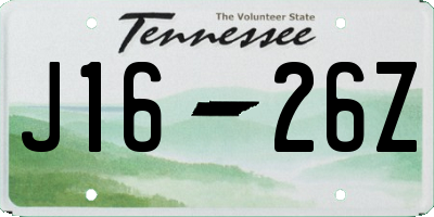 TN license plate J1626Z