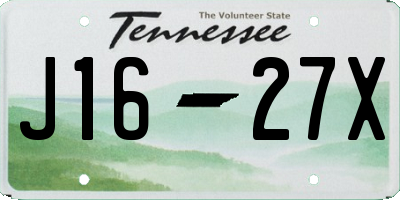 TN license plate J1627X