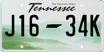 TN license plate J1634K