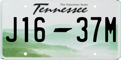 TN license plate J1637M