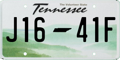 TN license plate J1641F
