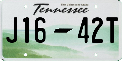 TN license plate J1642T