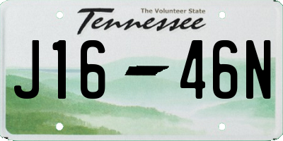 TN license plate J1646N