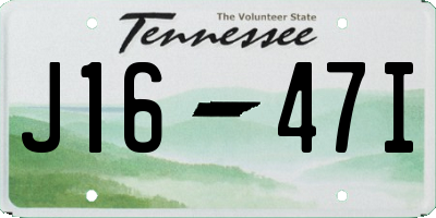 TN license plate J1647I