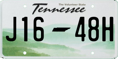 TN license plate J1648H