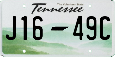 TN license plate J1649C