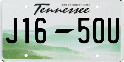 TN license plate J1650U