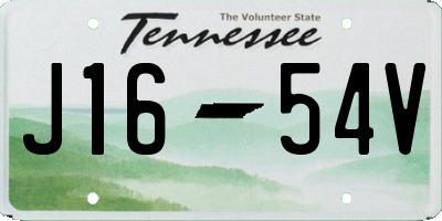 TN license plate J1654V