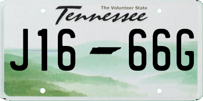 TN license plate J1666G