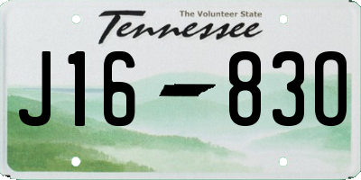TN license plate J1683O