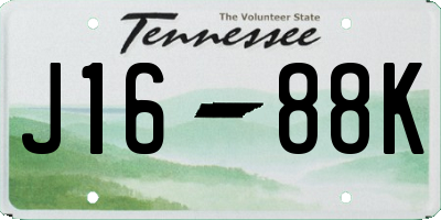 TN license plate J1688K