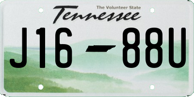 TN license plate J1688U