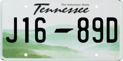 TN license plate J1689D