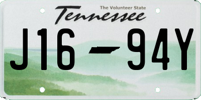 TN license plate J1694Y