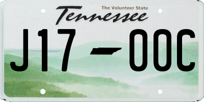 TN license plate J1700C