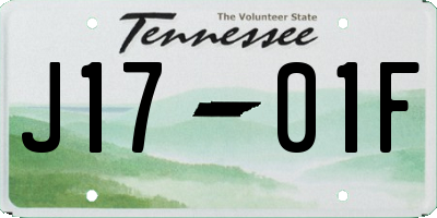TN license plate J1701F