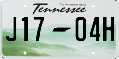 TN license plate J1704H