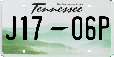 TN license plate J1706P