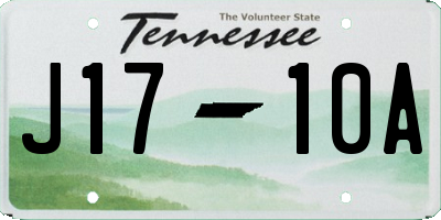 TN license plate J1710A