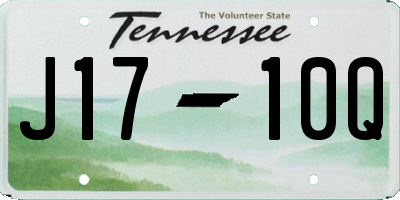 TN license plate J1710Q