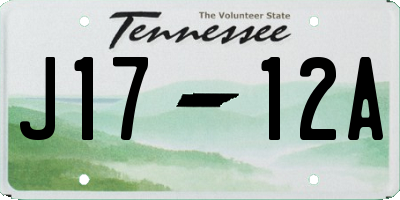 TN license plate J1712A