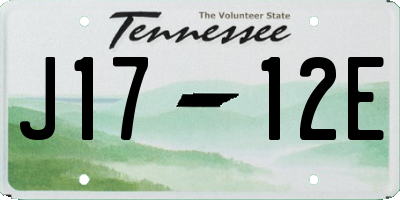 TN license plate J1712E